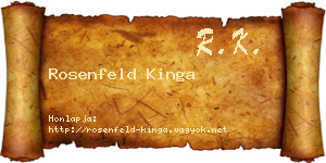 Rosenfeld Kinga névjegykártya